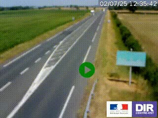 Webcam routière sur la RN7 à hauteur de Toulon-sur-Allier, entre Moulins et Vichy