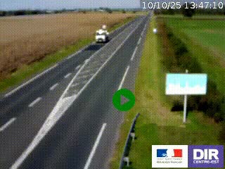 Webcam routière sur la RN7 à hauteur de Toulon-sur-Allier, entre Moulins et Vichy