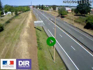 Webcam à Mably, à proximité de Roanne en direction de Moulins sur la N7