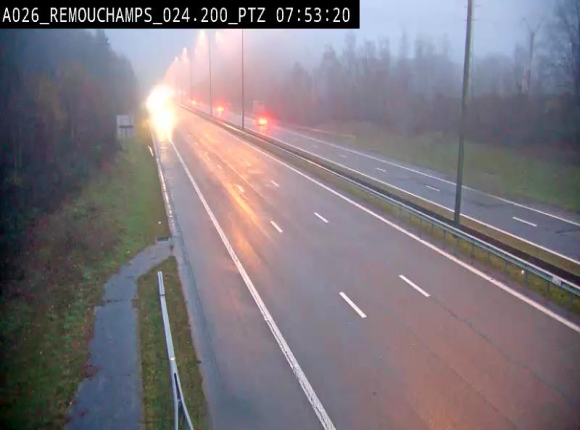 Webcam E25/A26 à Aywalle, à hauteur de Spa. Vue orientée vers Liège