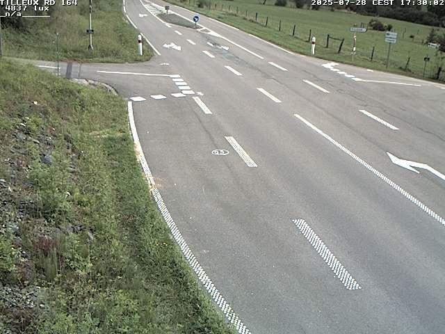 Webcam sur la RD164 à Tilleux. Vue orientée vers Neufchâteau