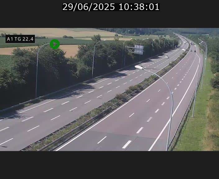 Traffic live webcam Luxembourg Flaxweiler - A1 direction Luxembourg - BK 22.4