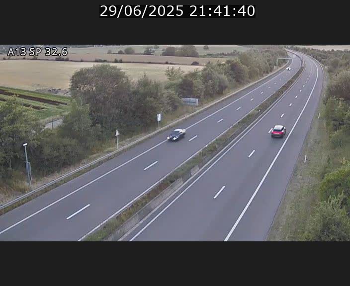 Webcam info trafic A13 à hauteur de Mondorf-les-bains. Vue orientée vers Altwies