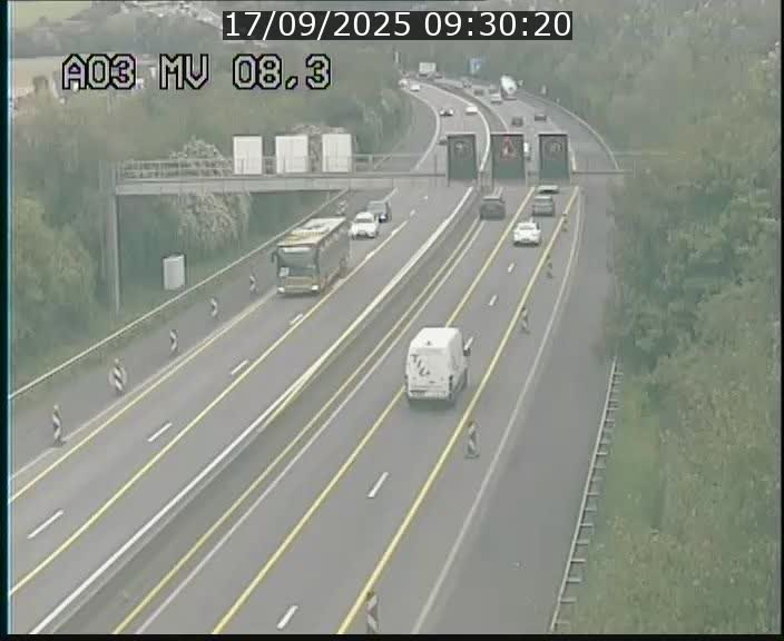 Webcam Autoroute après la Croix de Bettembourg en direction de Luxembourg sur l'A3