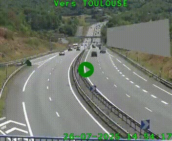 Caméra routière sur l'autoroute A20 à Noailles, en périphérie de Brive-la-Gaillarde. Vue orientée vers Toulouse