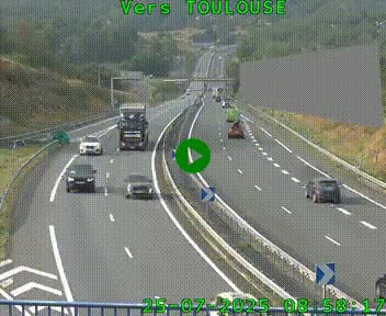 Caméra routière sur l'autoroute A20 à Noailles, en périphérie de Brive-la-Gaillarde. Vue orientée vers Toulouse