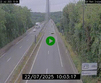 Webcam sur la N165 après le Pont de l'Iroise, à l'entrée de Brest