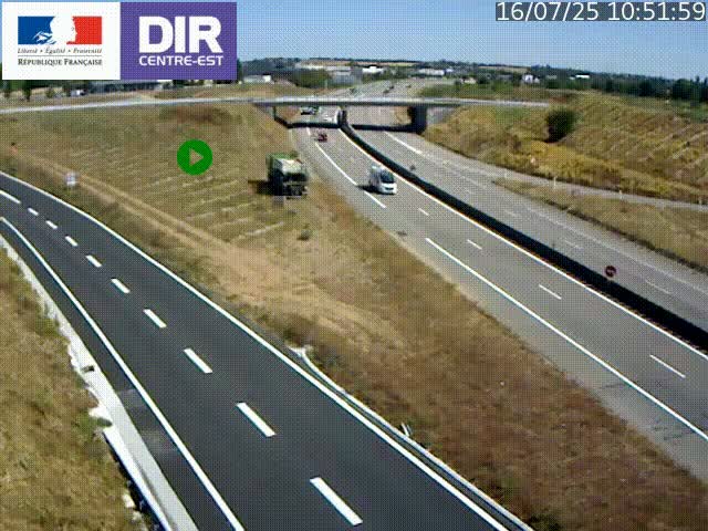 Webcam sur le contournement de Valence, sur la Nationale 7, caméra orientée vers Lyon