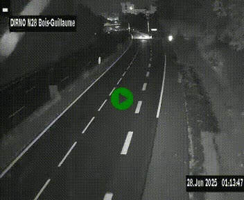Webcam routière à hauteur de Bois-Guillaume en périphérie de Rouen. Vue orientée vers Rouen