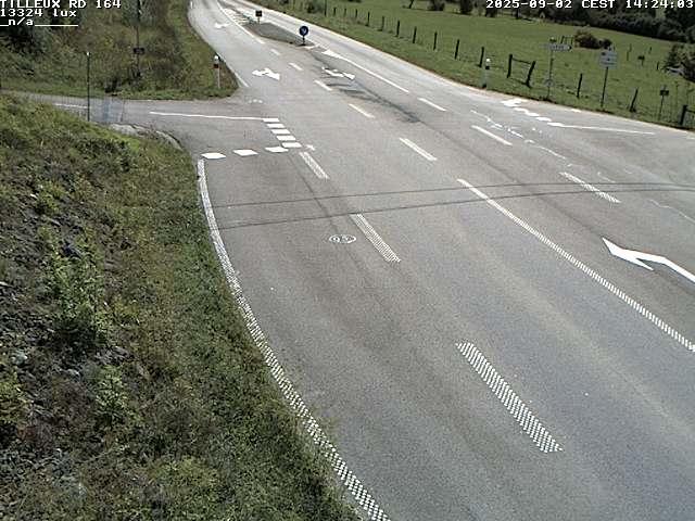 Webcam sur la RD164 à Tilleux. Vue orientée vers Neufchâteau