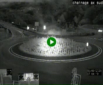 Webcam au nord d'Ax-les-Thermes au niveau de l'aire de chaînage de la N20. Vue orientée vers les Pyrénées, en direction de Pas de la Case