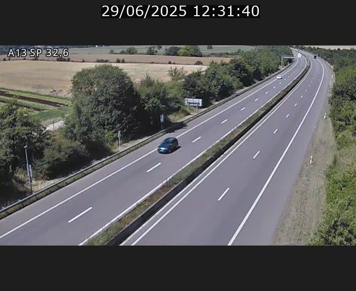 Webcam info trafic A13 à hauteur de Mondorf-les-bains. Vue orientée vers Altwies