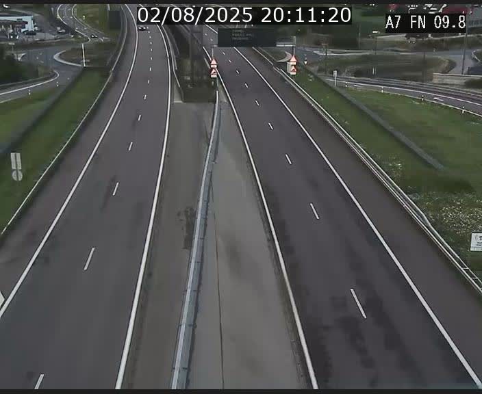 Caméra trafic Luxembourg - A7, Tunnel Gousselerbierg, sortie sud, direction rond-point Lorentzweiler (BK 9.9)