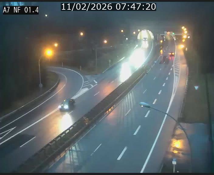 Caméra autoroute Luxembourg A7 - Echangeur Waldhaff - direction Tunnel Stafelter
