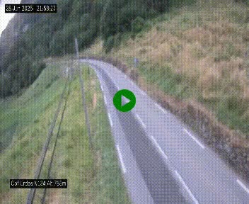 Webcam dans les Pyrénées Atlantique au niveau du col d'Urdos et du fort du Pourtalet sur la N134, en direction du Col et du tunnel du Somport, à 765 mètres d'altitude