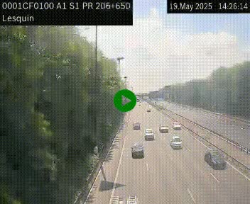 Webcam autoroute A1 à hauteur de Lesquin. Vue orientée vers Lille