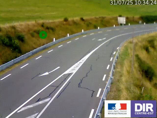 Webcam sur le col Pin Bouchain, vue orientée vers Roanne, en provenance de Lyon sur la nationale 7 (N7)