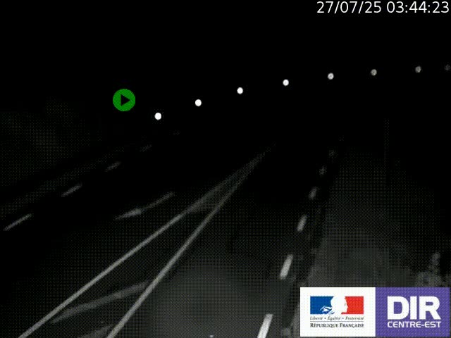 Webcam sur le col Pin Bouchain, vue orientée vers Roanne, en provenance de Lyon sur la nationale 7 (N7)
