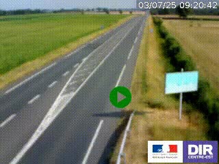 Webcam routière sur la RN7 à hauteur de Toulon-sur-Allier, entre Moulins et Vichy