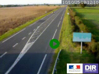 Webcam routière sur la RN7 à hauteur de Toulon-sur-Allier, entre Moulins et Vichy