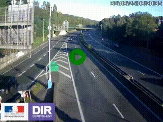 Caméra autoroute sur A6 - Valvert, près de Lyon, en direction de Paris, à hauteur de la sortie 36 Porte du Valvert