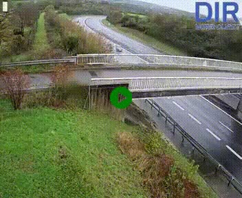 Webcam sur A84 à hauteur de Pont-Farcy, au niveau du pont autoroutier sur la Vire, au sud de Saint-Lô