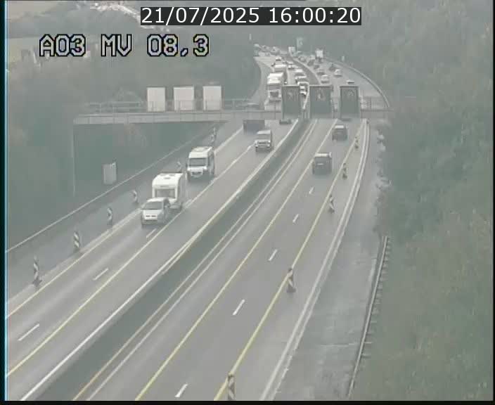 Webcam Autoroute après la Croix de Bettembourg en direction de Luxembourg sur l'A3
