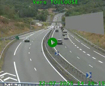 Caméra routière sur l'autoroute A20 à Noailles, en périphérie de Brive-la-Gaillarde. Vue orientée vers Toulouse
