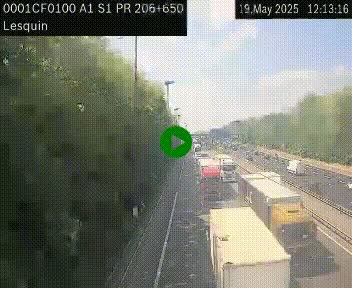 Webcam autoroute A1 à hauteur de Lesquin. Vue orientée vers Lille
