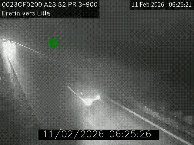Webcam autoroute A23 à hauteur de Fretin. Vue orientée vers Lille