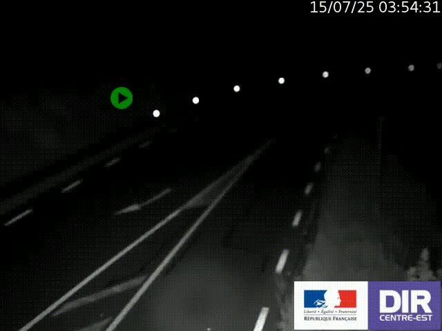 Webcam sur le col Pin Bouchain, vue orientée vers Roanne, en provenance de Lyon sur la nationale 7 (N7)
