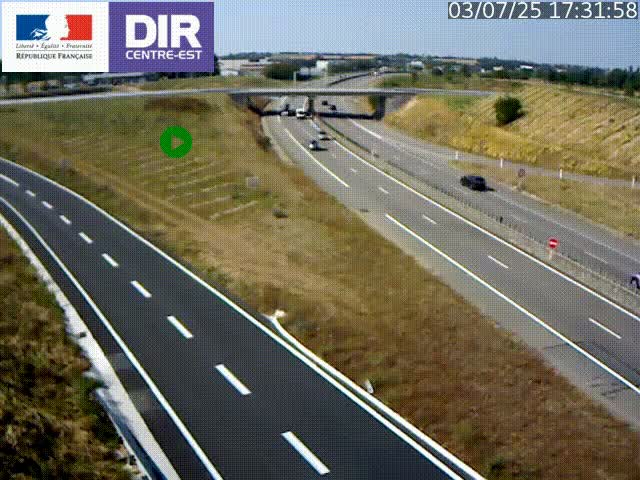 Webcam sur le contournement de Valence, sur la Nationale 7, caméra orientée vers Lyon