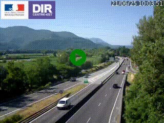 Caméra trafic à Meylan sur la Rocade-Sud de Grenoble en direction d'Aix-en-Provence