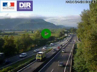 Caméra trafic à Meylan sur la Rocade-Sud de Grenoble en direction d'Aix-en-Provence