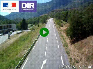 Web cam sur la N90 à Aime, en provenance de Bourg-Saint-Maurice et en direction d'Albertville
