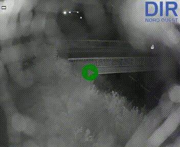 Webcam sur A84 à hauteur de Pont-Farcy, au niveau du pont autoroutier sur la Vire, au sud de Saint-Lô