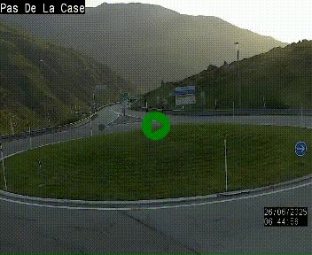 Webcam sur la N22 au niveau du poste frontière entre la France et Andorre à proximité de Pas de la Case à plus de 2000 mètres d'altitude