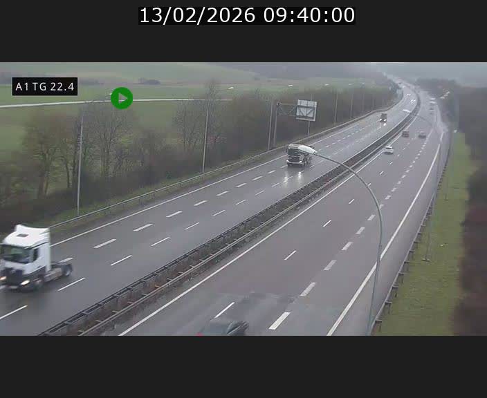 Traffic live webcam Luxembourg Flaxweiler - A1 direction Luxembourg - BK 22.4