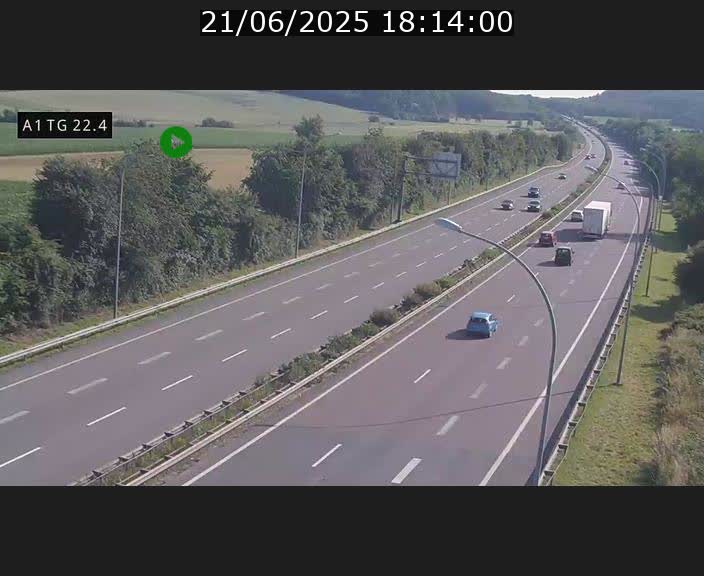 Traffic live webcam Luxembourg Flaxweiler - A1 direction Luxembourg - BK 22.4