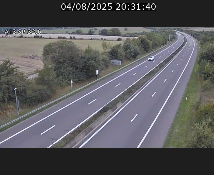Webcam info trafic A13 à hauteur de Mondorf-les-bains. Vue orientée vers Altwies