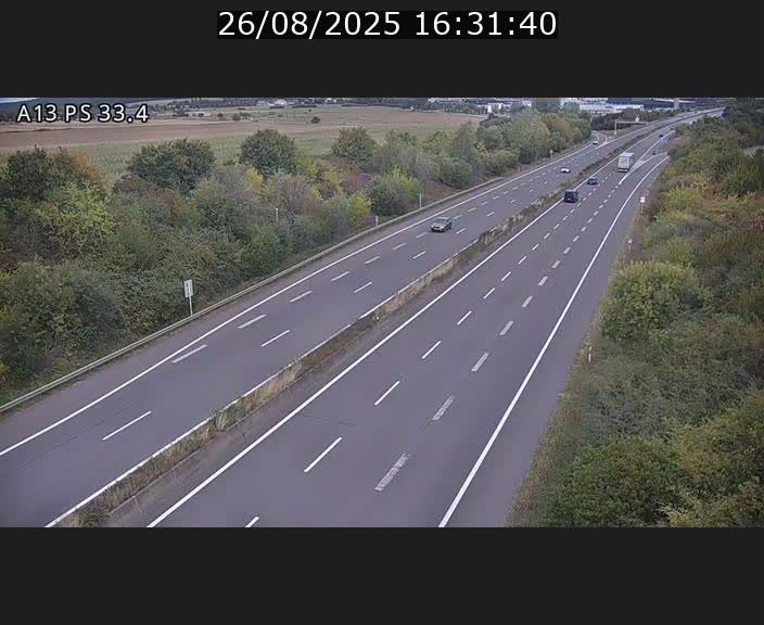 Webcam trafic sur A13 à hauteur de Mondorf-les-Bains en direction d'Altwies