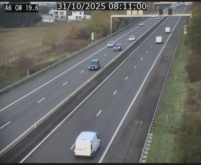 Traffic live webcam Luxembourg - Steinfort - A6 - BK 19.6 - direction Belgique