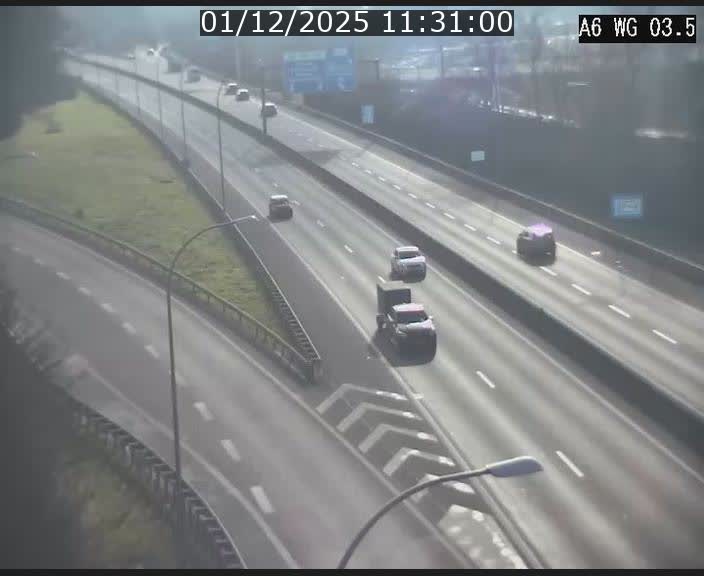 Traffic live webcam Luxembourg - Croix de Cessange - A6 - BK 3.5 - direction France/Allemagne