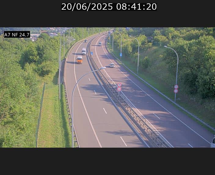 Caméra trafic Luxembourg - A7, Schieren direction Mersch