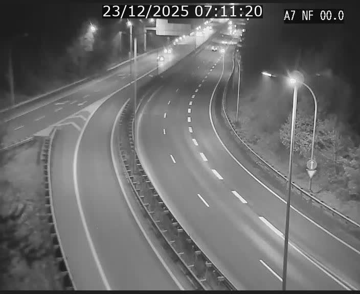 Caméra autoroute Luxembourg A7 - Echangeur A1/A7 Grünewald direction Tunnel Stafelter