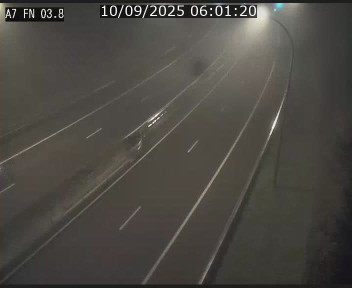 Caméra autoroute Luxembourg A7 - Passage à gibier Rëngelbour - direction Tunnel Stafelter