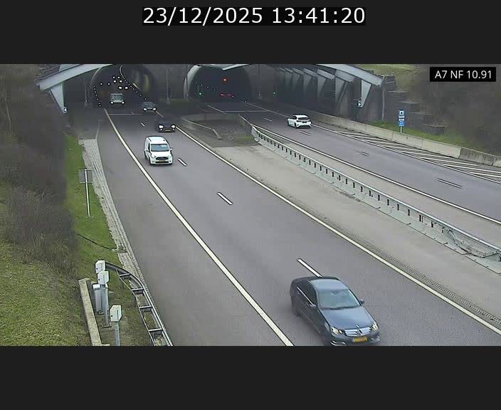 Caméra trafic Luxembourg - A7, Tunnel Gousselerbierg, entrée sud, direction Mersch