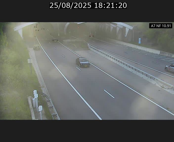 Caméra trafic Luxembourg - A7, Tunnel Gousselerbierg, entrée sud, direction Mersch