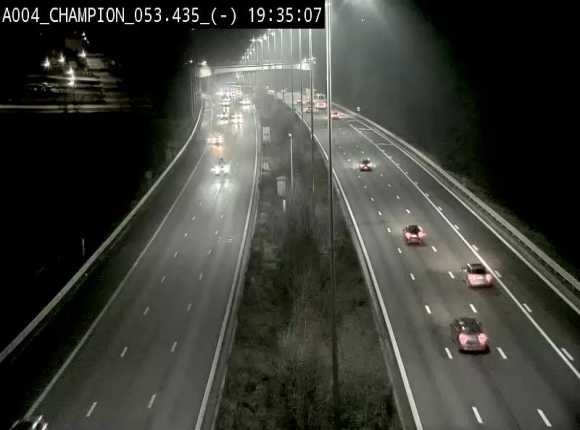 Webcam E411 à Champion, à proximité de Namur. Vue orientée vers Bruxelles