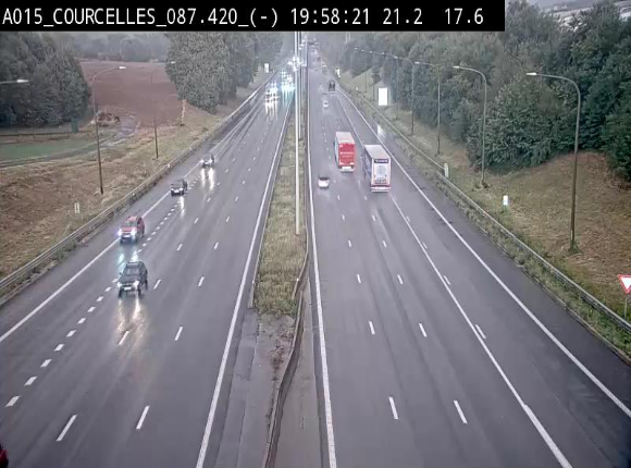 Webcam autoroute Belgique - Viesville - E42 direction Mons - BK 84.35